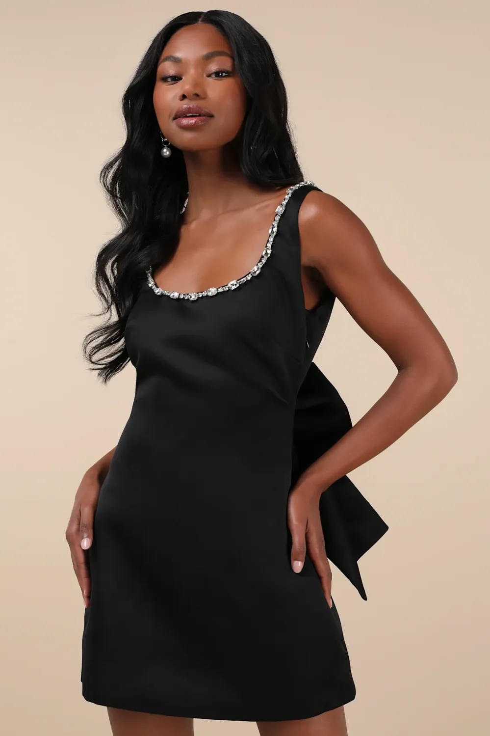 rhinestone mini dress