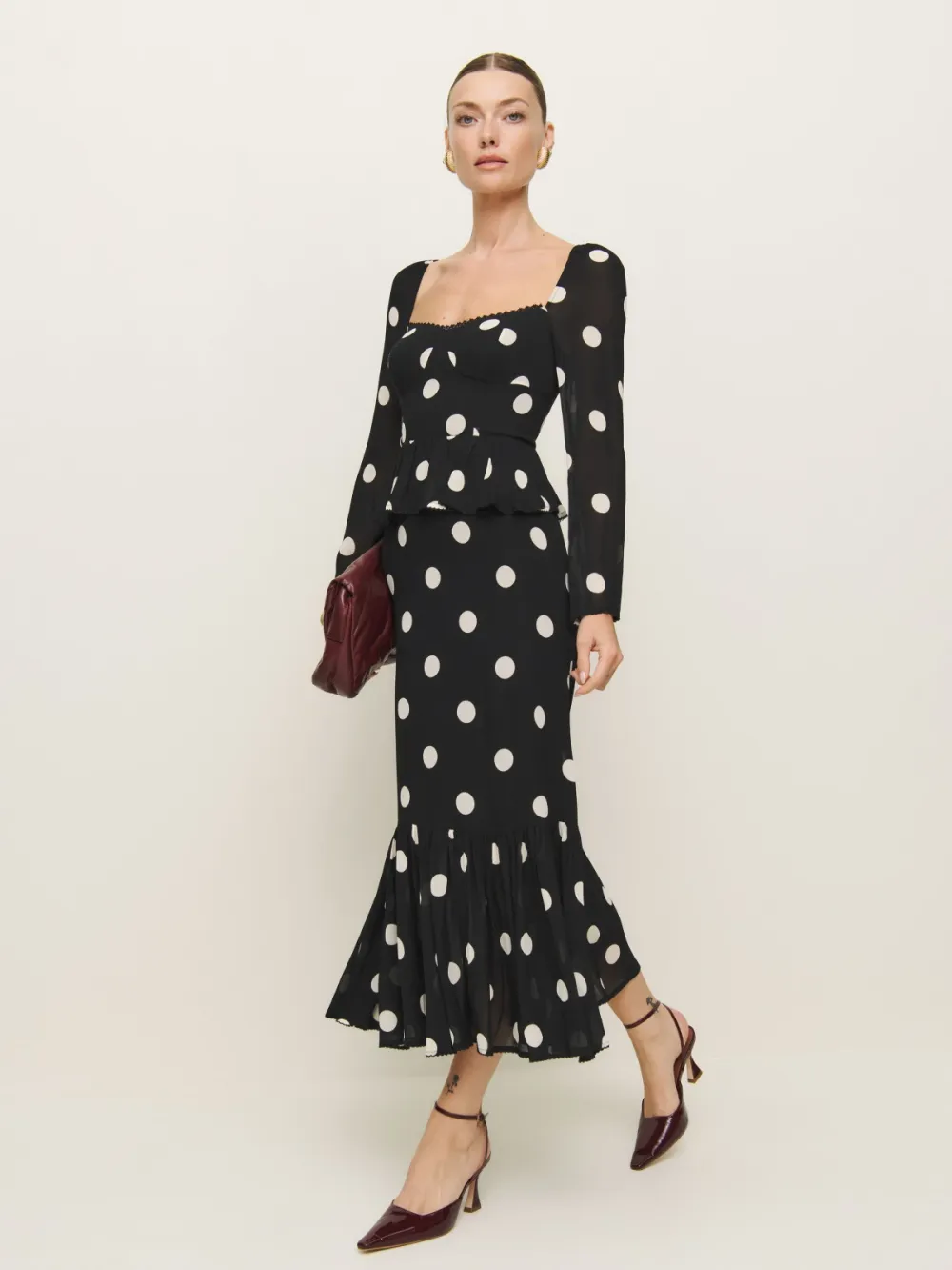 polka dot maxi dress