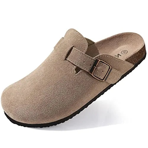 KIDMI Women&rsquo;s Suede Cork Footbed Mules