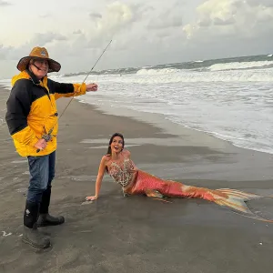 Bill Belichick and Girlfriend Jordan Hudson Dress as Fisherman and a Mermaid for Couples Costume