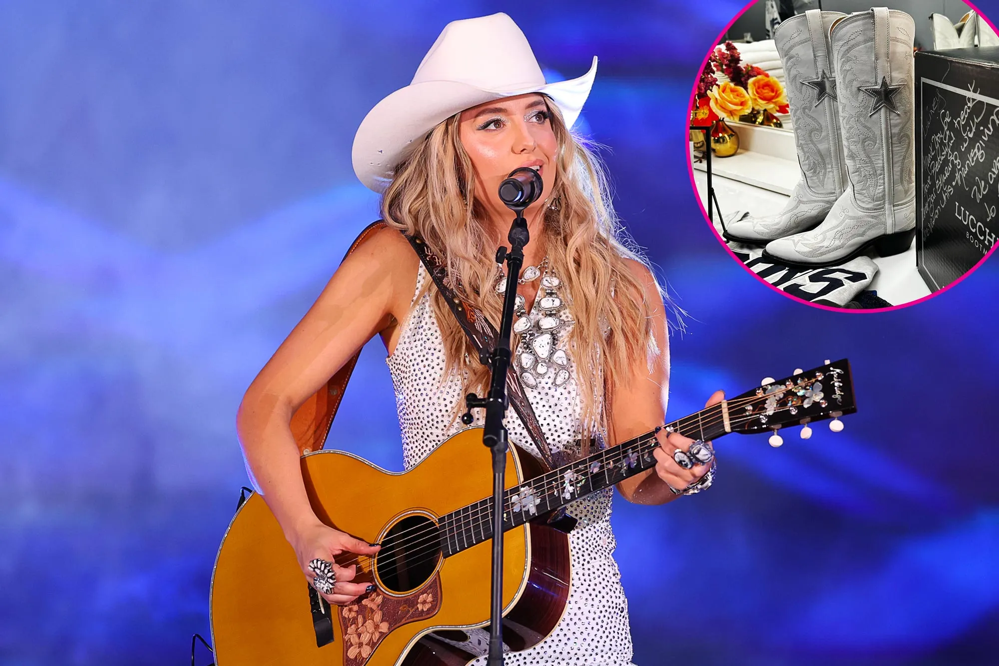 Dallas Cowboys Owner Jerry Jones Daughter Gifts Lainey Wilson Her Own Pair of Cheerleader Boots 738