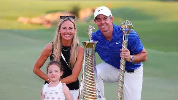 Golfer Rory McIlroy Celebrates Victory in Dubai With Wife Erica Stoll and Daughter Poppy 072