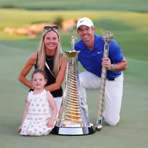 Golfer Rory McIlroy Celebrates Victory in Dubai With Wife Erica Stoll and Daughter Poppy 072