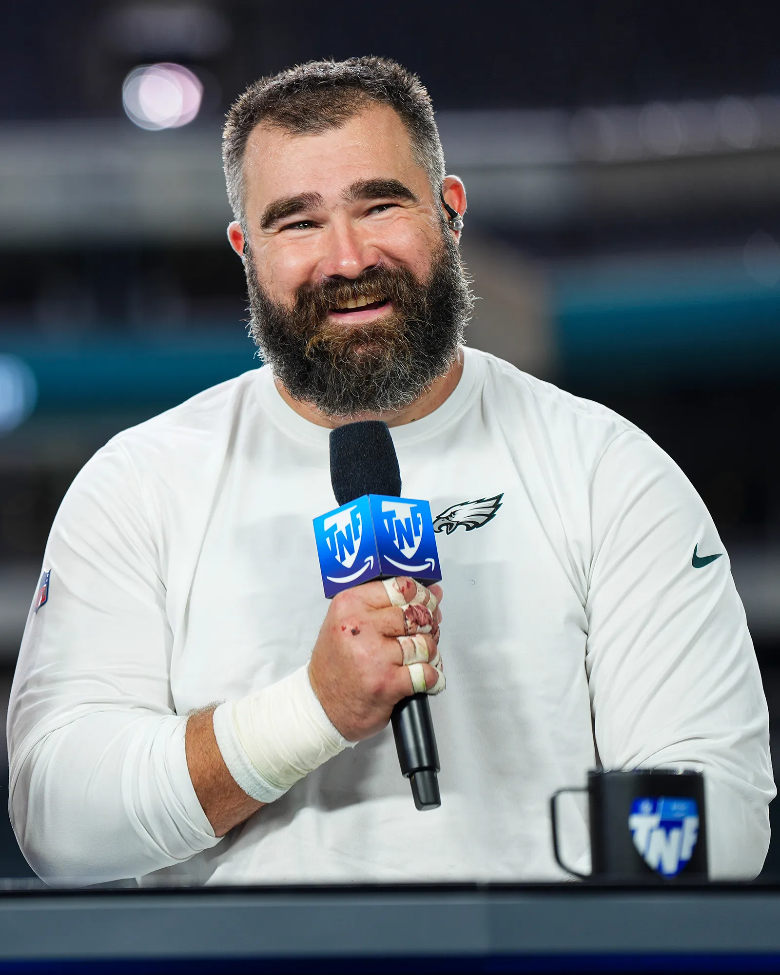Jason Kelce Performs New Holiday Song With Mt. Joy Before Philadelphia Eagles Game