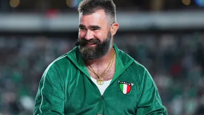 Jason Kelce Surprises Raucous Fans at Eagles Bar in Los Angeles During Cowboys Game