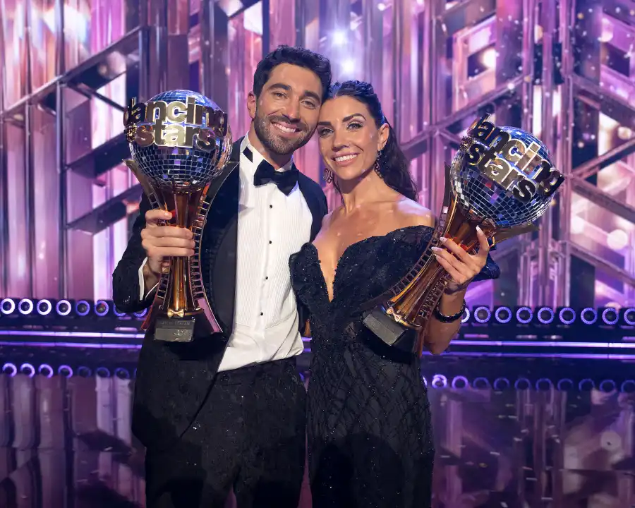Joey Graziadei and Jenna Johnson Dancing With The Stars Winner Trophy