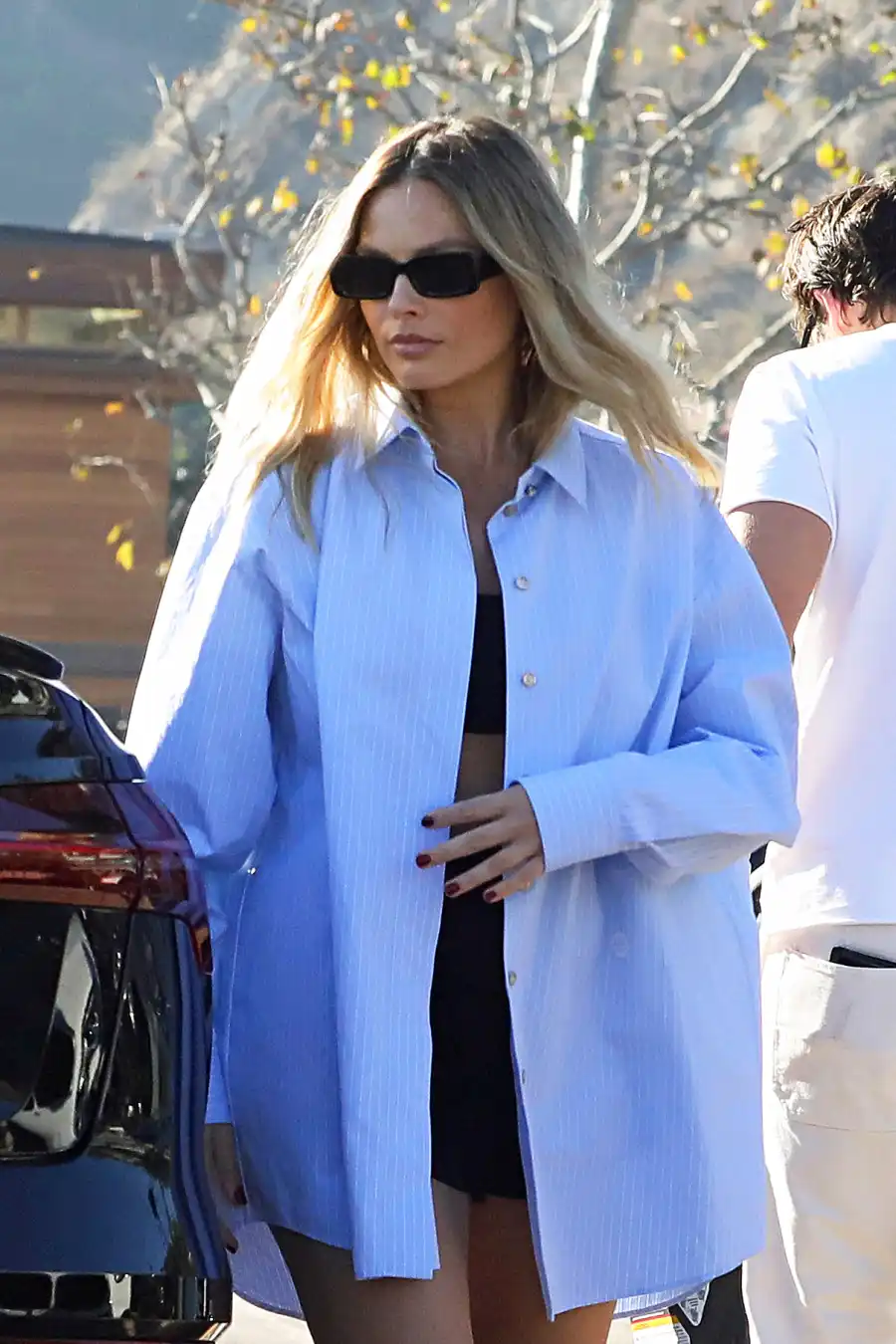 Margot Robbie Flashes Midriff Weeks After Giving Birth to First Child