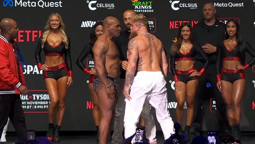 Mike Tyson Slaps Jake Paul During Weigh-In for Upcoming Boxing Match 4