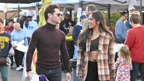 Sasha Farber and Jenn Tran Coordinate in Browns While Taking a Stroll