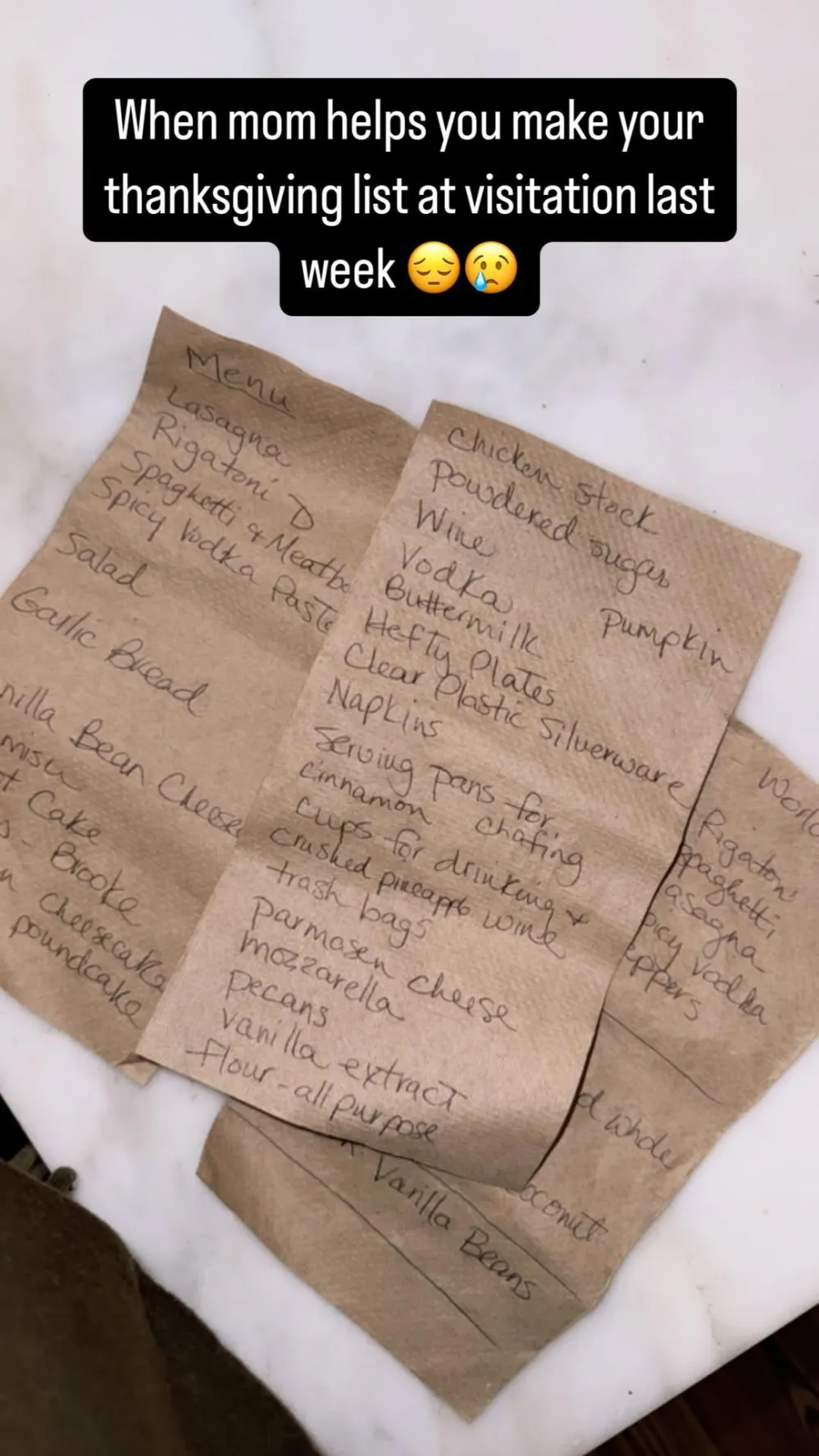 Savannah Chrisley Shares Mom Julie Helped Her Make a Thanksgiving List at Visitation