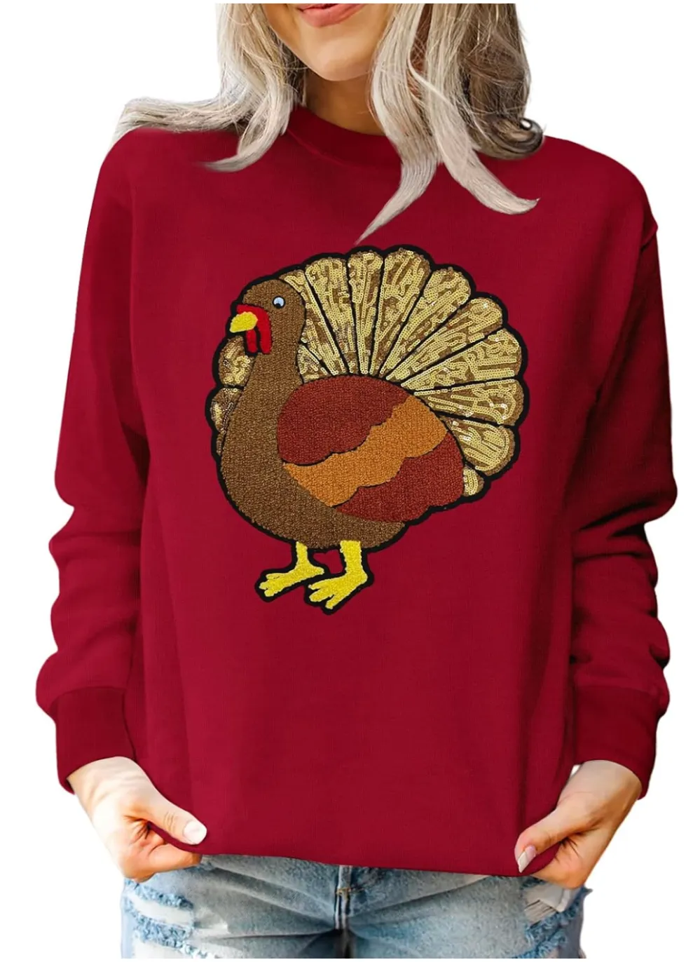 YZMI Sequin Thanksgiving Sweatshirt