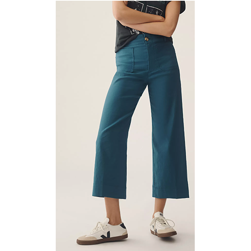 The Colette Cropped Wide-Leg Pants by Maeve