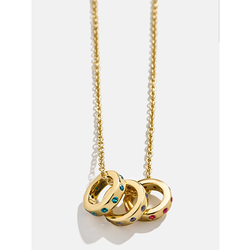 BaubleBar Gold Birthstone Charm Necklace