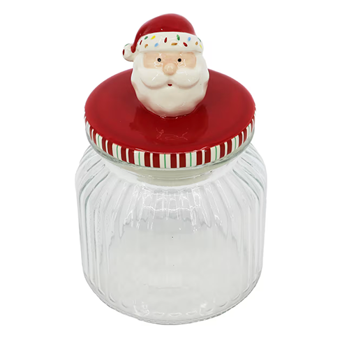Michaels by Ashland Glass Santa Container