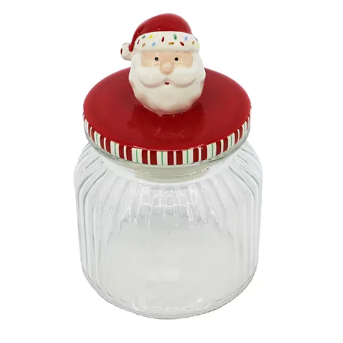Michaels by Ashland Glass Santa Container