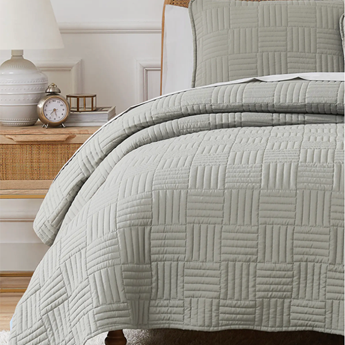 Southshore Fine Linens Grid Oversized Quilt Set