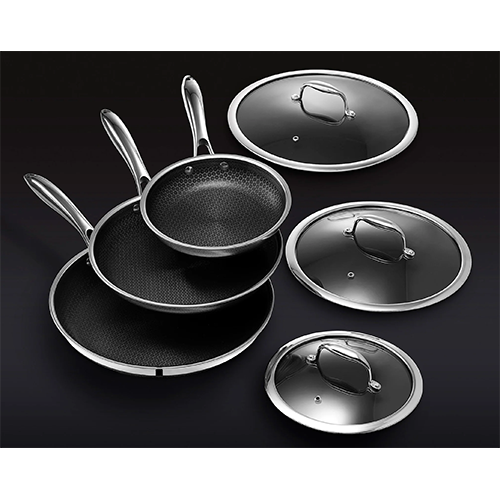 HexClad Hybrid Fry Pan Set with Lids