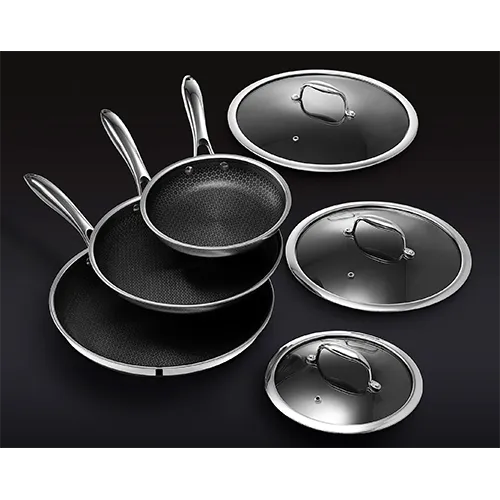 HexClad Hybrid Fry Pan Set with Lids