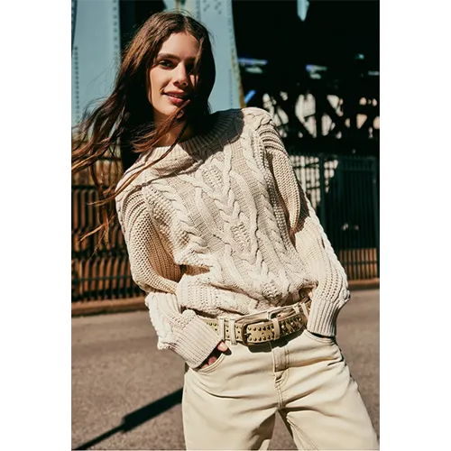 Free People Frankie Cable CottonSweater
