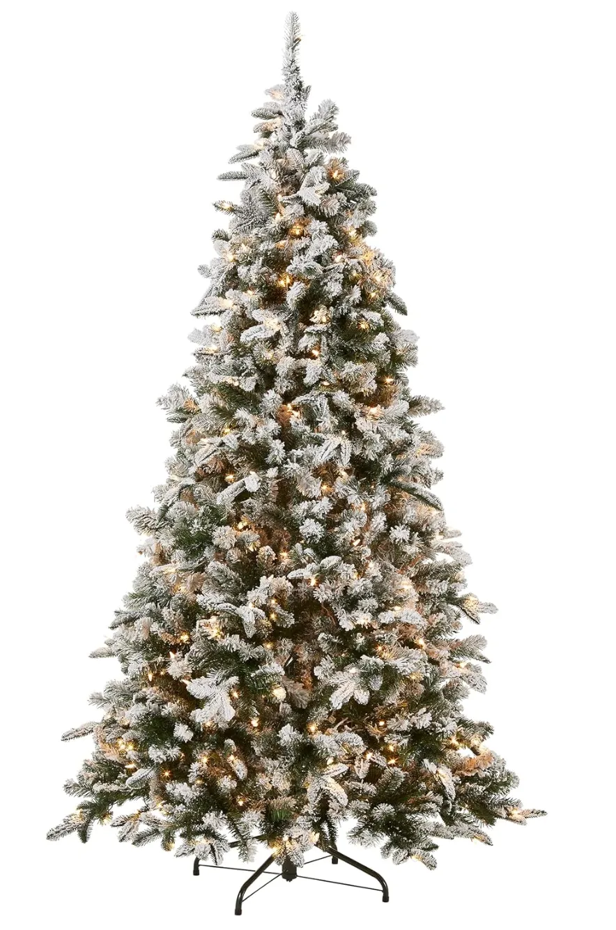 National Tree 7.5 Foot "Feel Real" Snowy Everest Fir Medium Tree