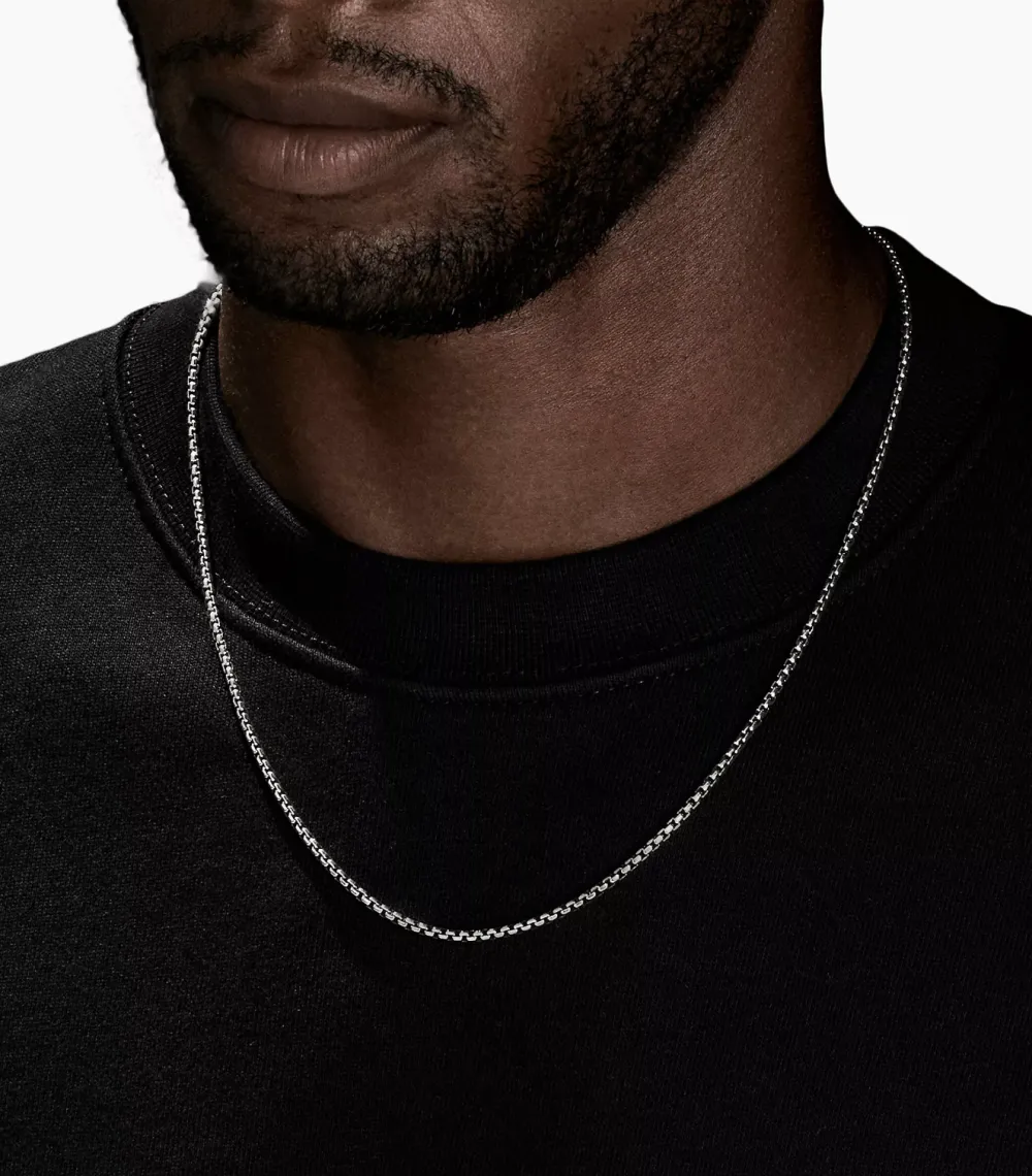 David Yurman Box Chain Necklace in Sterling Silver, 2.7mm