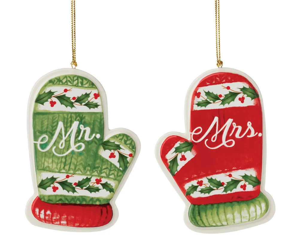 Lenox Mr. & Mrs. Mitten Ornament Set