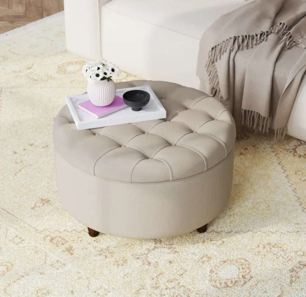 Kelly Clarkson Replica Luxury Handbag Noelle Upholstered Ottoman