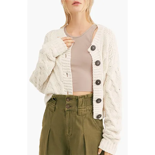 Free People Bonfire Cable Knit Cardigan