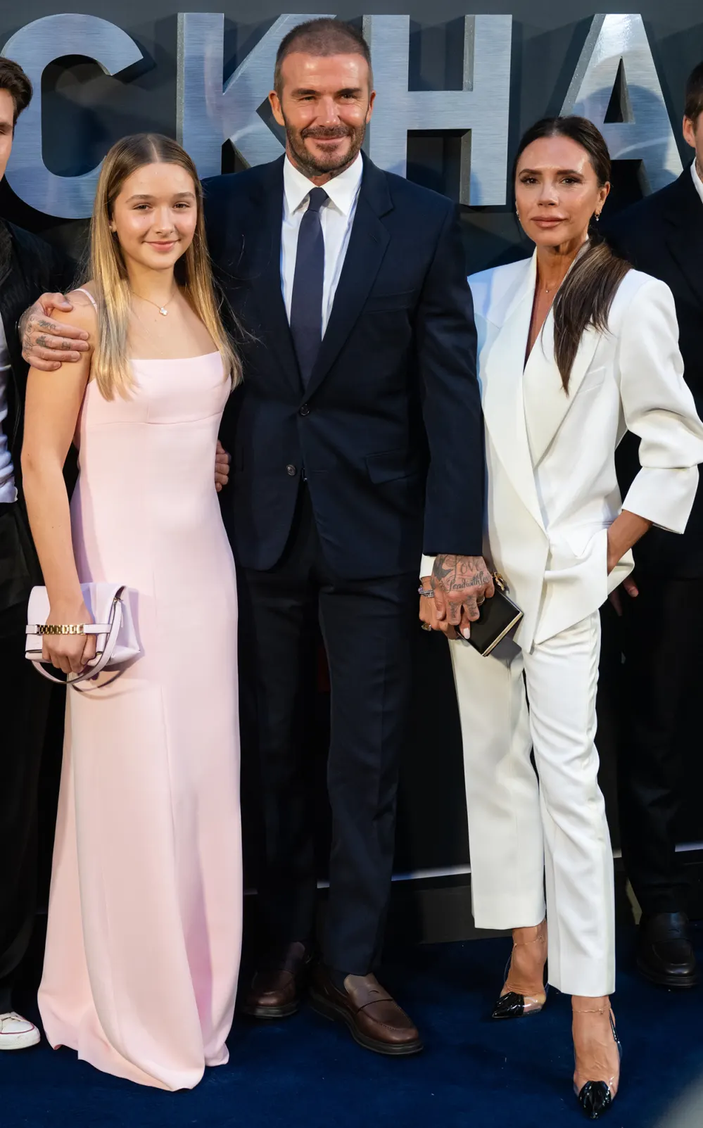 Victoria Beckham and Daughter Harper Twin in White at Harper Bazaar Women of the Year Awards