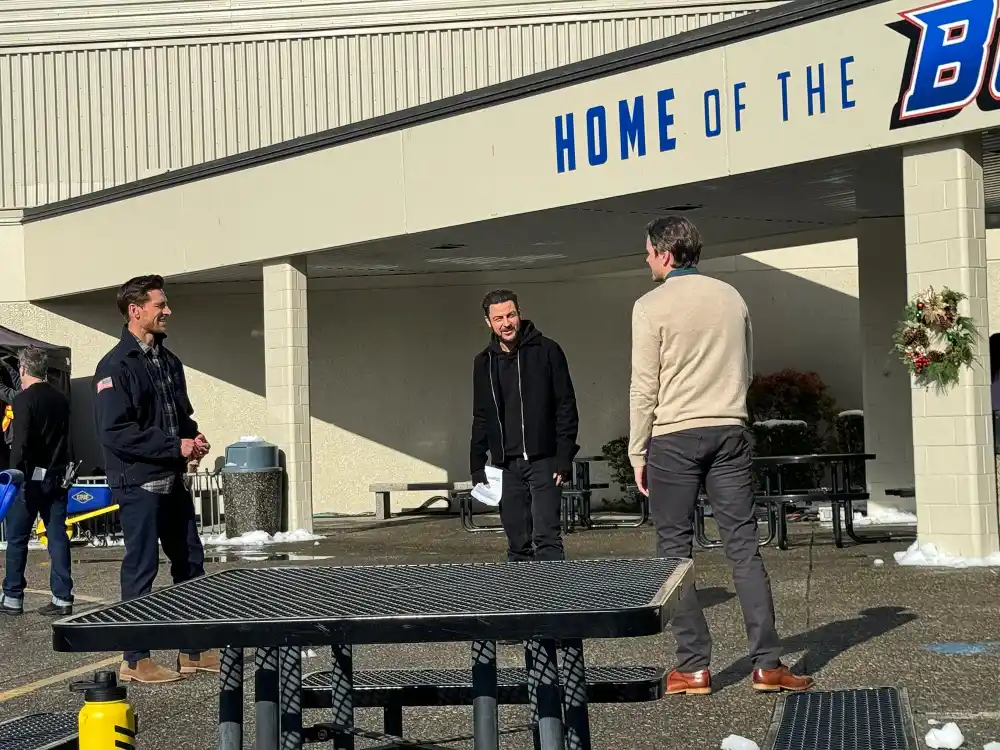 What s a Hallmark Holiday Movie Set Like Us Takes You Behind the Scenes on Three Wiser Men and a Boy 708