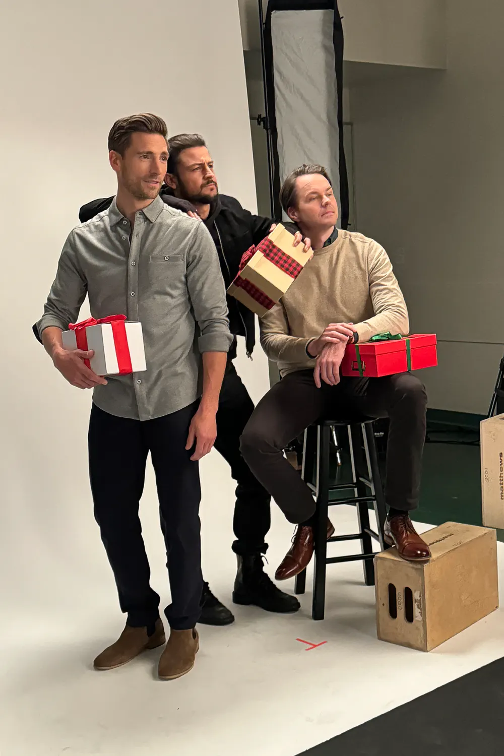 What&rsquo;s a Hallmark Holiday Movie Set Like? Us Takes You Behind-the-Scenes on &lsquo;Three Wiser Men and a Boy&rsquo;