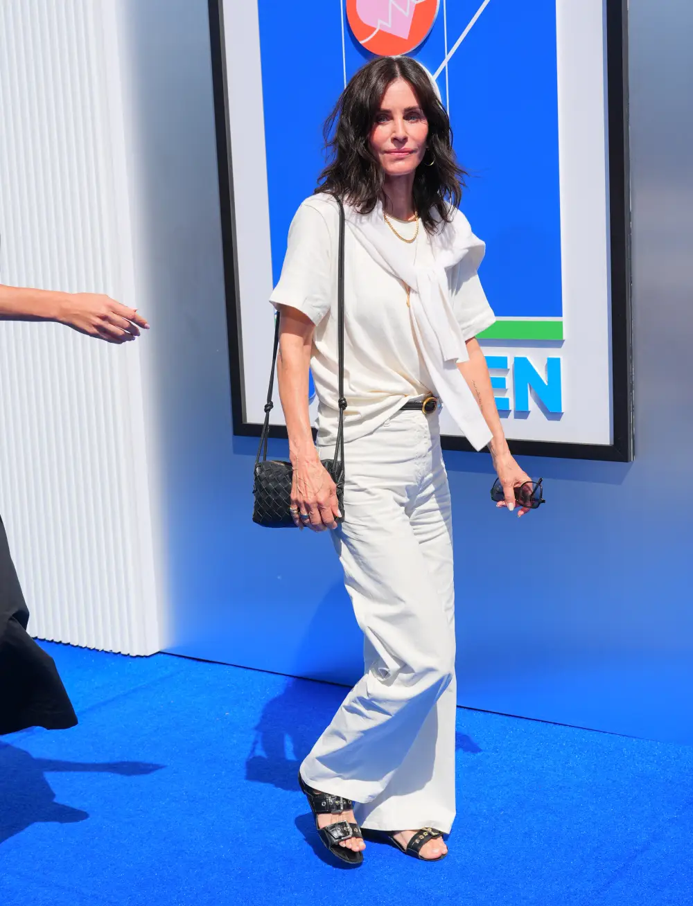 NEW YORK, NEW YORK - SEPTEMBER 08: Courteney Cox is seen at the Men's Final between Fritz and Sinner at the 2024 US Open Tennis Championships on September 08, 2024 in New York City. (Photo by Gotham/GC Images)