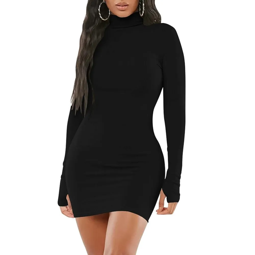 Mizoci Bodycon Long Sleeve Turtleneck Dress Amazon