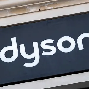 Sign for the household appliance brand Dyson on 26th August 2024 in London, United Kingdom. Dyson, is a Singaporean multinational technology company founded in 1991 by James Dyson the UK. The company designs and manufactures household appliances such as vacuum cleaners, air purifiers, hand dryers, bladeless fans, heaters, hair dryers, and lights. (photo by Mike Kemp/In Pictures via Getty Images)