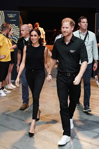 The Duke and Duchess of Sussex arrive to watch the wheelchair basketball finals at the Merkur Spiel-Arena during the Invictus Games in Dusseldorf, Germany. Picture date: Wednesday September 13, 2023.