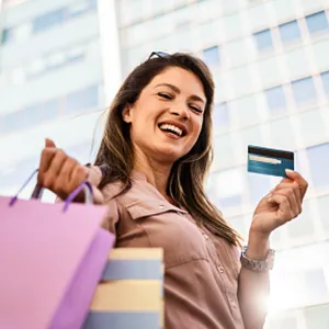 Young woman in shopping