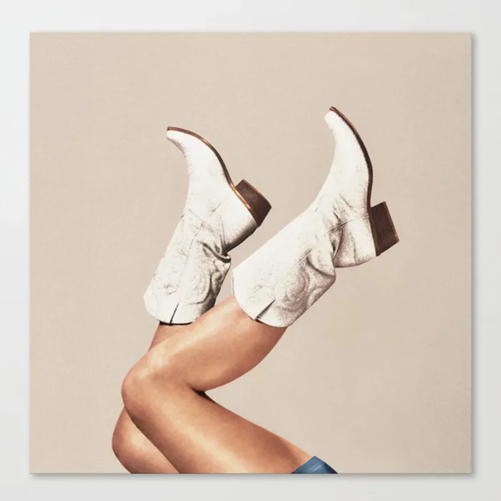 These Boots Neutral and Beige Canvas Print