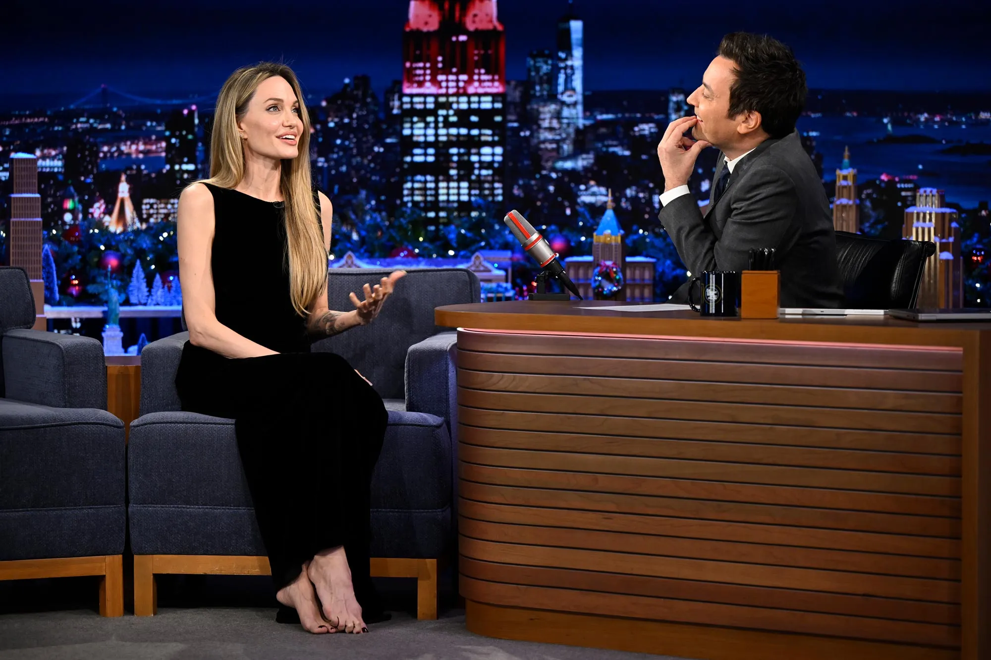 Angelina Jolie Goes Barefoot on the Jimmy Fallon Show
