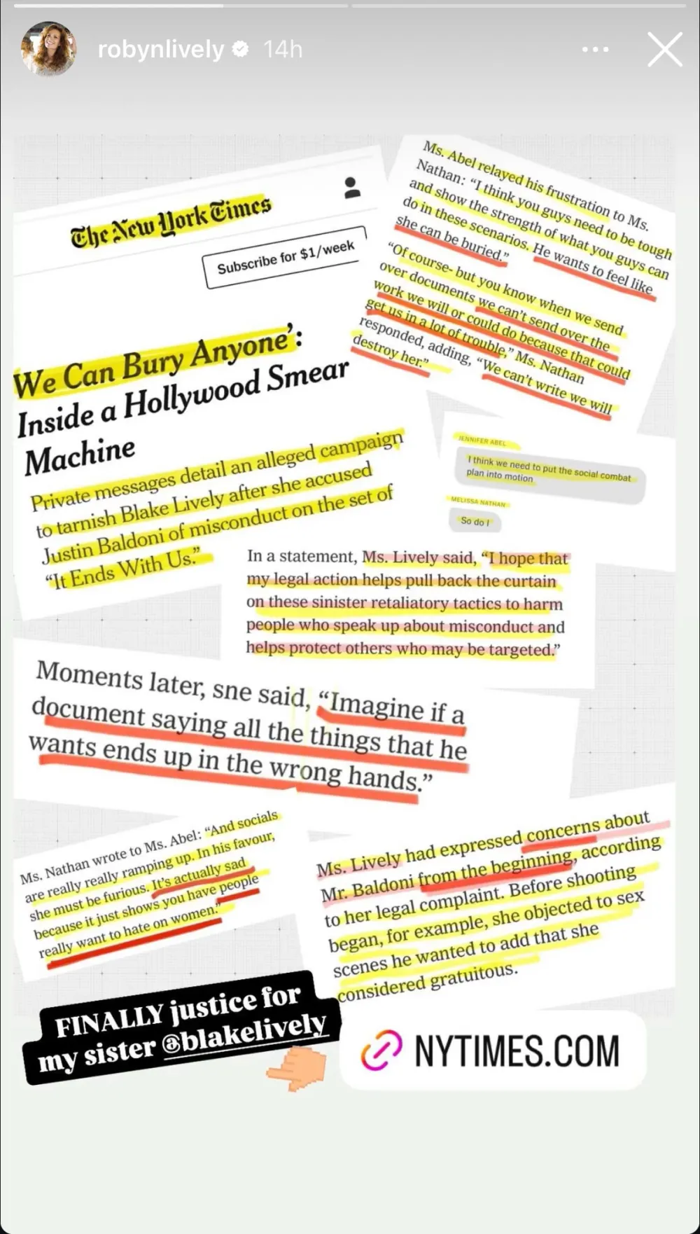 Robyn Lively Supports Blake Lively Amid Justin Baldoni Lawsuit