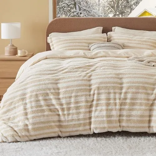 Bedsure Sherpa Fleece Duvet Set