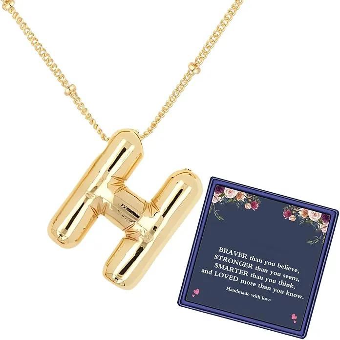 bubble letter necklace