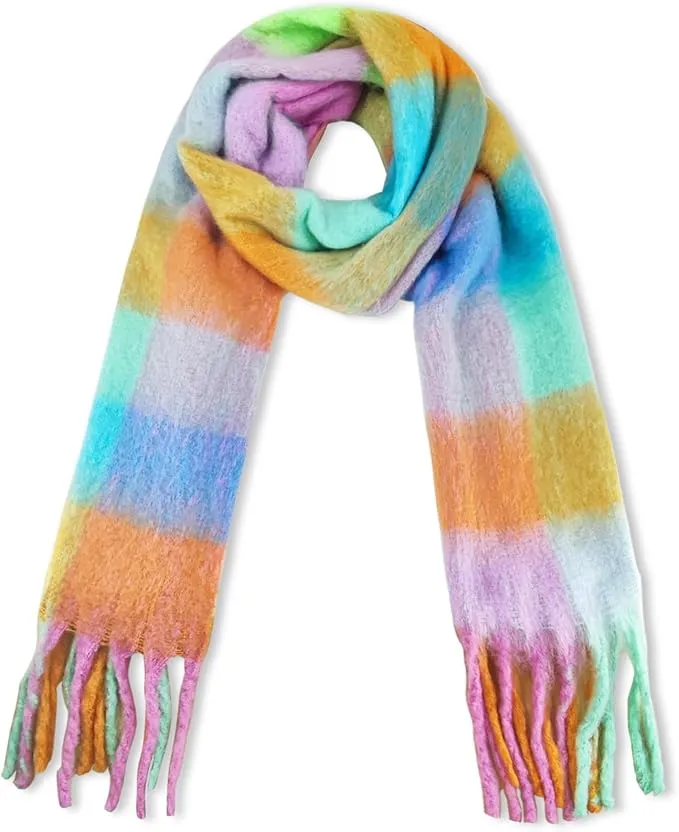 colorful plaid scarf