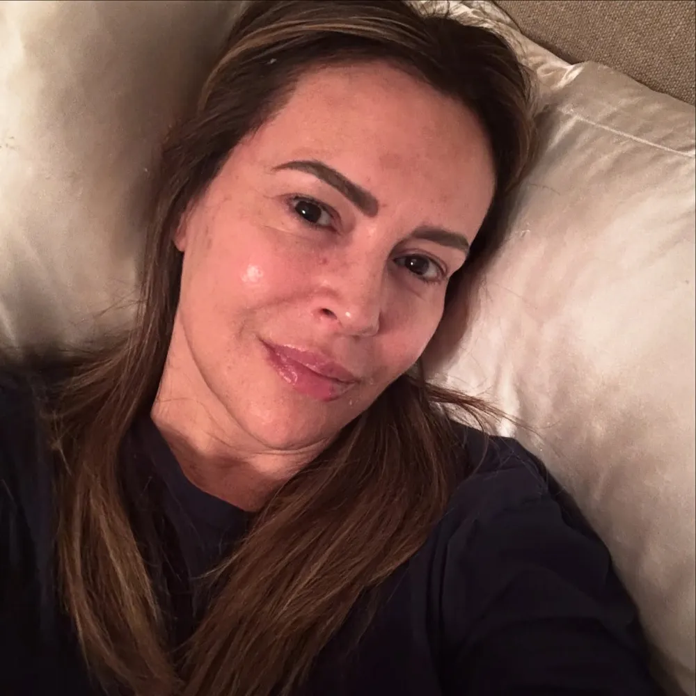 Alyssa Milano Shares a Make Up Free a Selfie to Celebrate 52