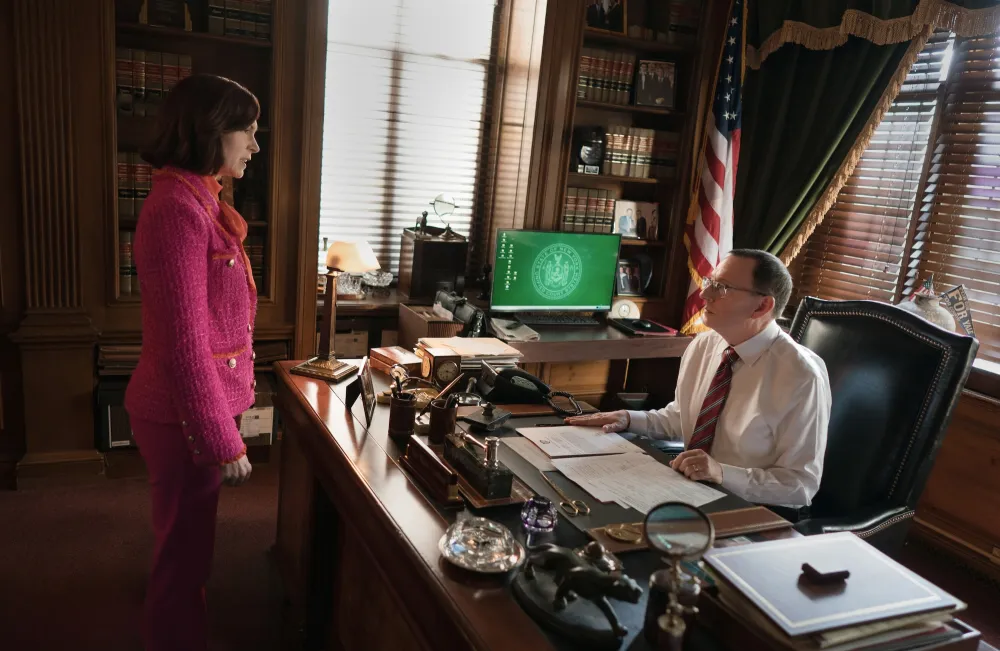 Carrie Preston Michael Emerson Preview Battle of Wits in Elsbeth 1st Look