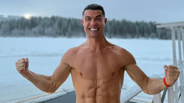 Cristiano Ronaldo Celebrates Christmas With Shirtless Photo in the Snow