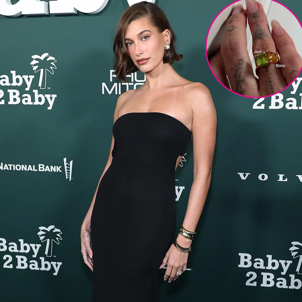 Hailey Bieber Shows Off Massive Birthstone Ring Honoring Herself and Son Jack Blues