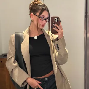 Hailey Bieber Shows Off Her Disco Snowflake Inspired Makeup