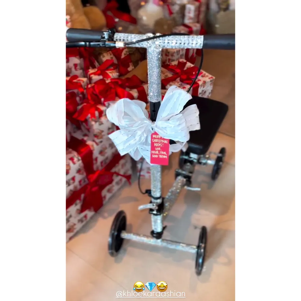 Kim Kardashian Gifted a Bedazzled Scooter for Broken Foot for Christmas
