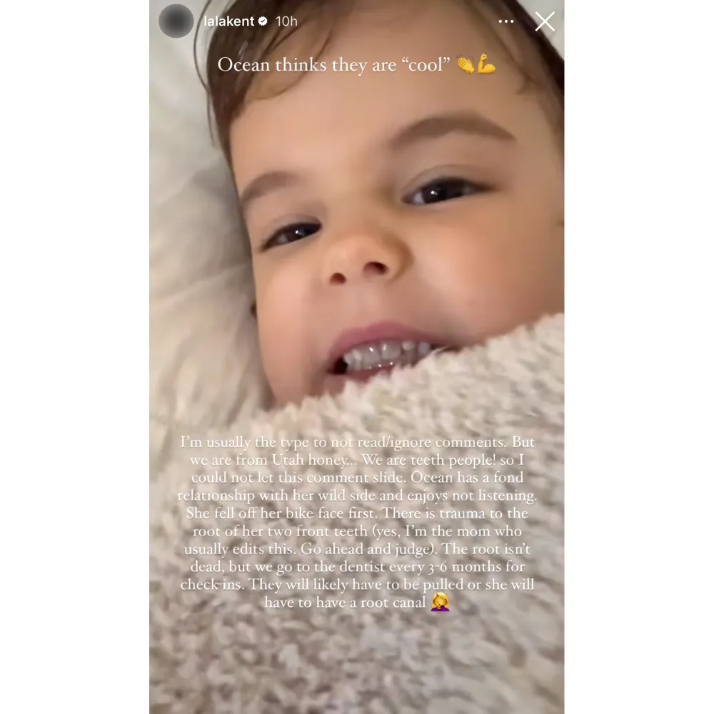Lala Kent Reveals She Has Been Editing Daughter Ocean s Discolored Teeth After Trauma From Major Injury