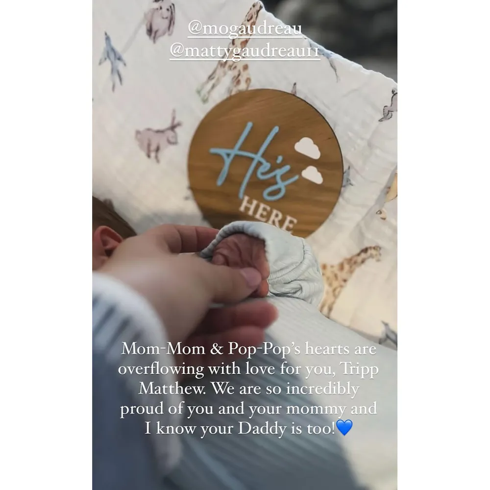 Matthew Gaudreau Mom Jane Shares Emotional Reaction to Birth of His Son 2